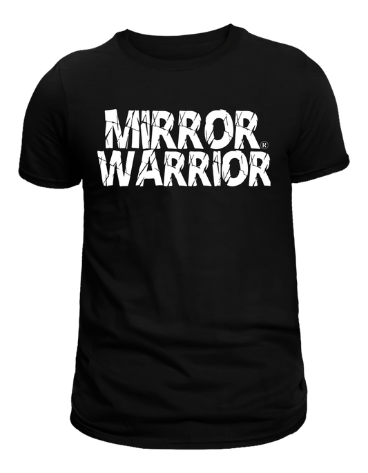 Black White Mirror Warrior Logo Tee