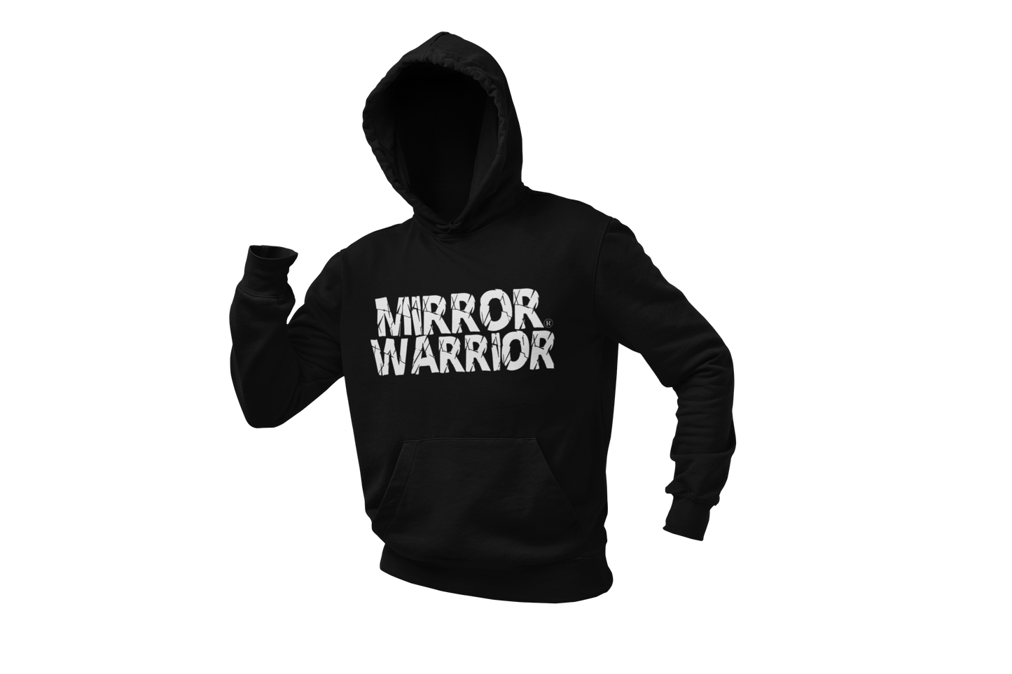 Mirror Warrior Black Hoodie/White Logo