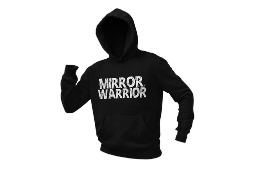 Mirror Warrior Black Hoodie/White Logo