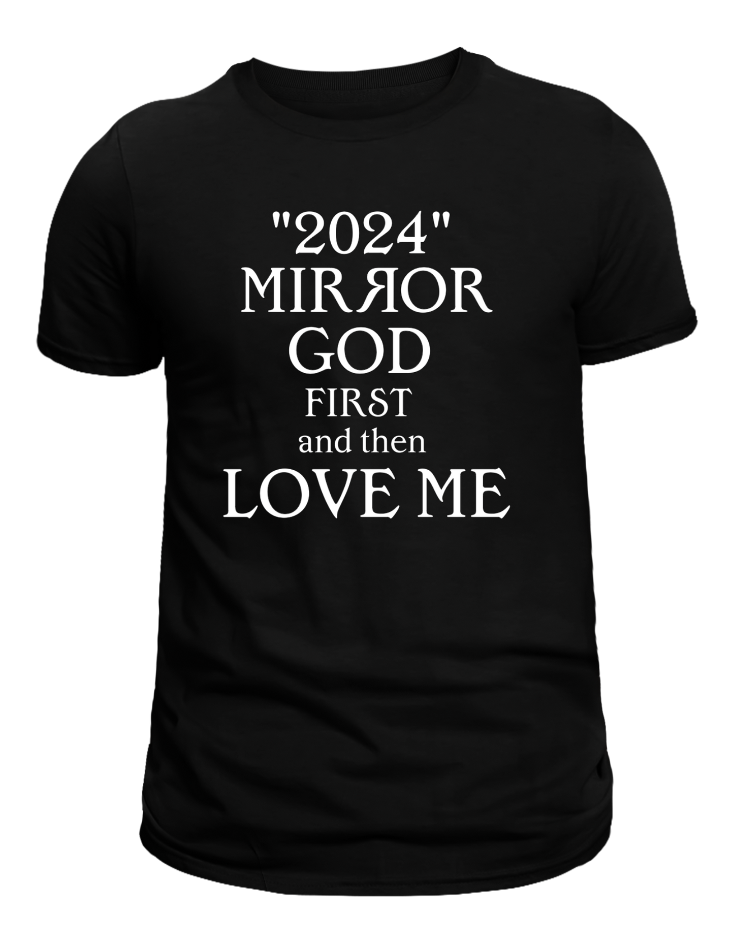 Black 2024 Mirror God First Tee