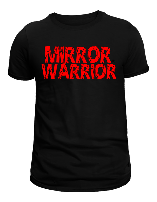 Black Red Mirror Warrior Logo Tee