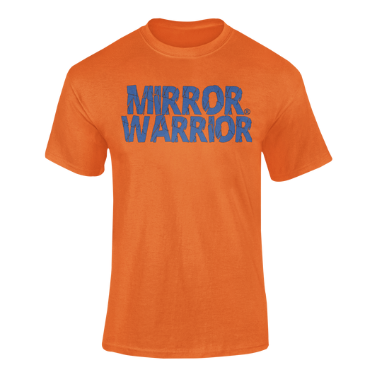 Mirror Warrior Orange T-Shirt/Blue Logo