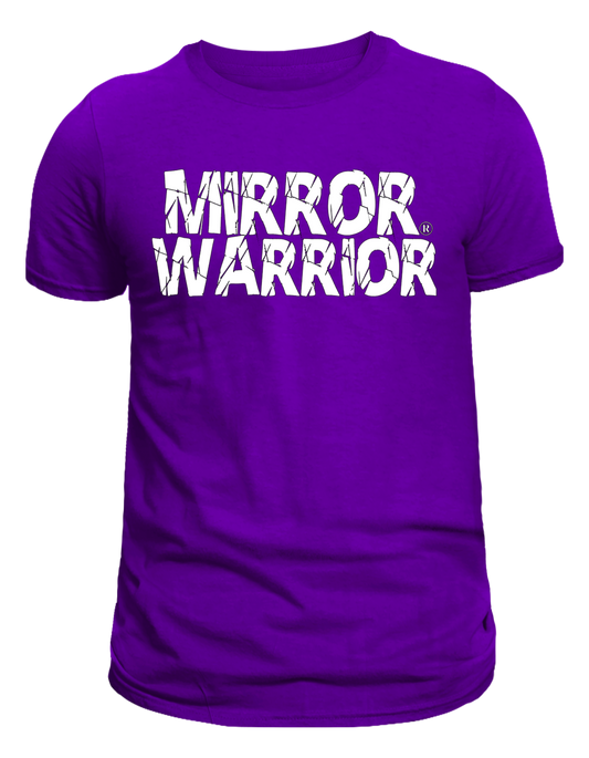 Purple White Mirror Warrior Logo Tee