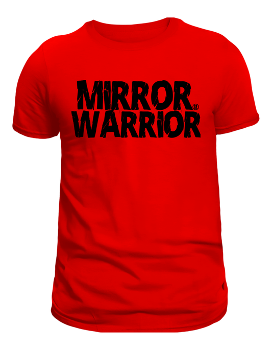 Red Black Mirror Warrior Logo Tee