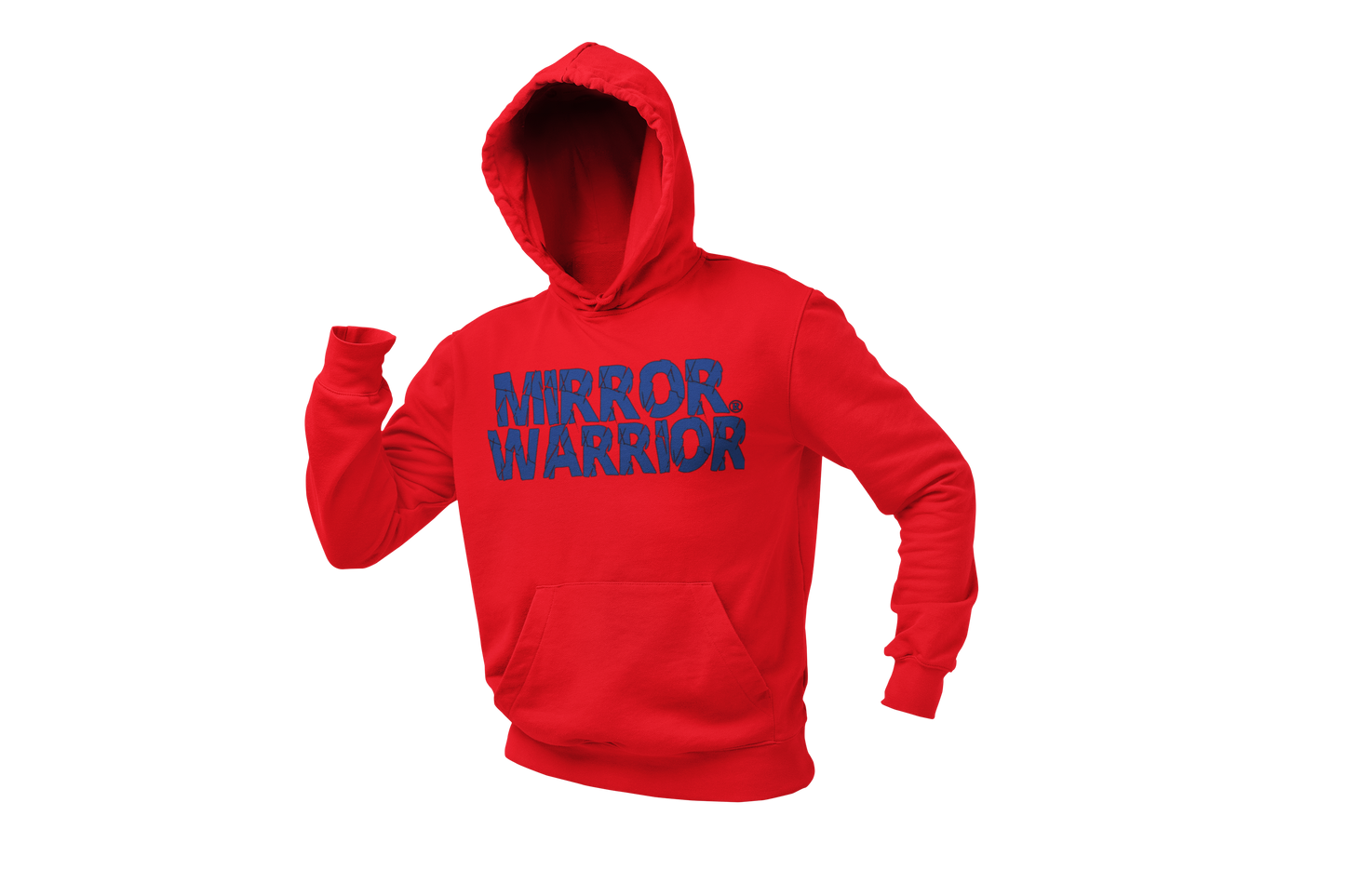 Mirror Warrior Red Hoodie/Blue Logo